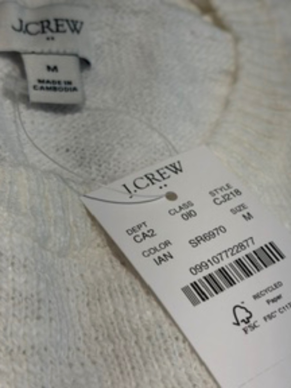 J. CREW Beach Sweater, Size M - Picture 8 of 8